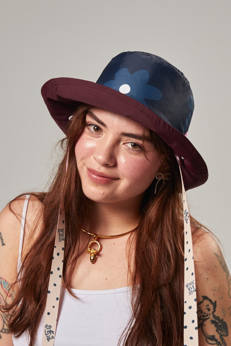 Sombrero Bucket Hat Flora Vinotinto