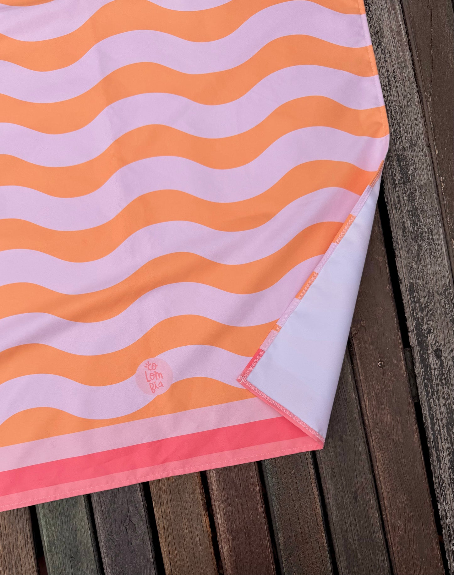 Toalla Estampada Ondas Naranja