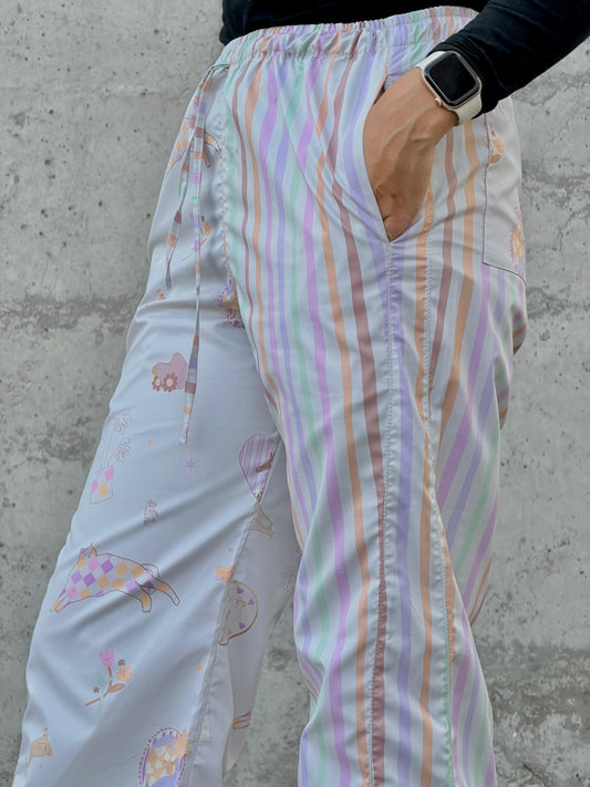 Pantalón Crema Combinado