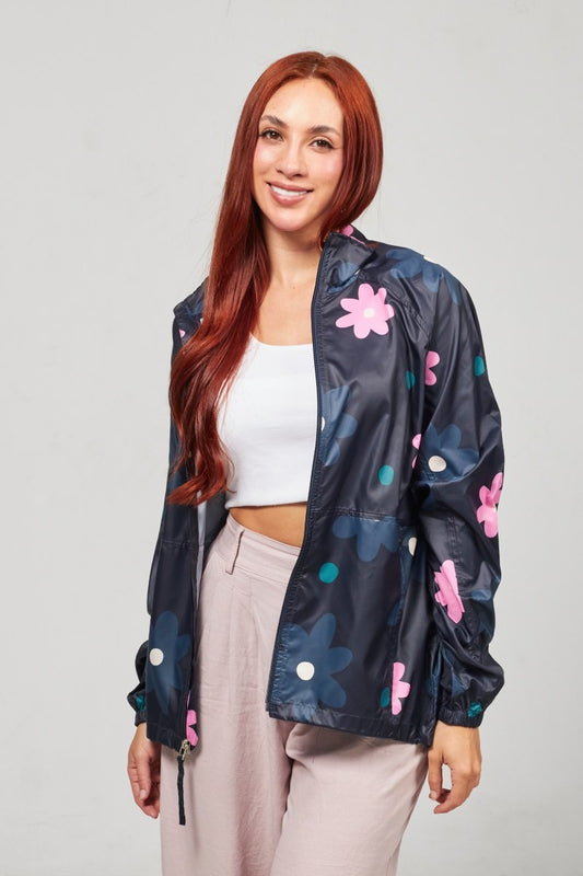 Chaqueta Rompevientos Flores Nocturnas
