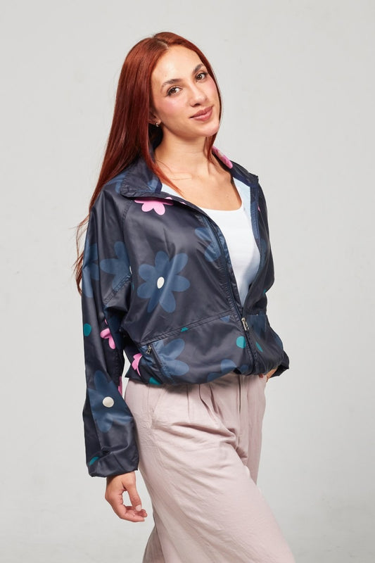 Chaqueta Rompevientos Flores Nocturnas