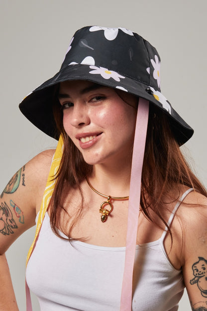 Sombrero Bucket Hat Negro Floral