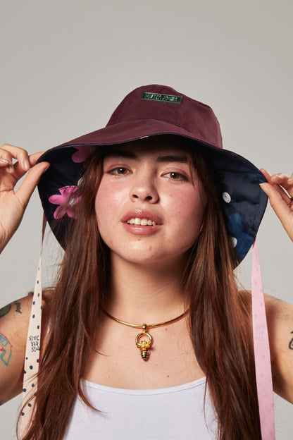 Sombrero Bucket Hat Flora Vinotinto