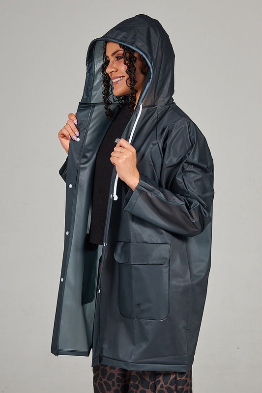 Capa Lluvia Negro Translucido