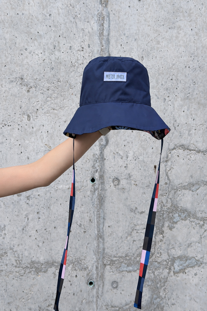 Bucket Hat Doble Faz Azul floral