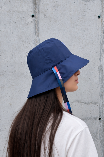 Bucket Hat Doble Faz Azul floral