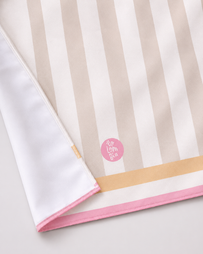 Toalla Estampada Rayas Beige