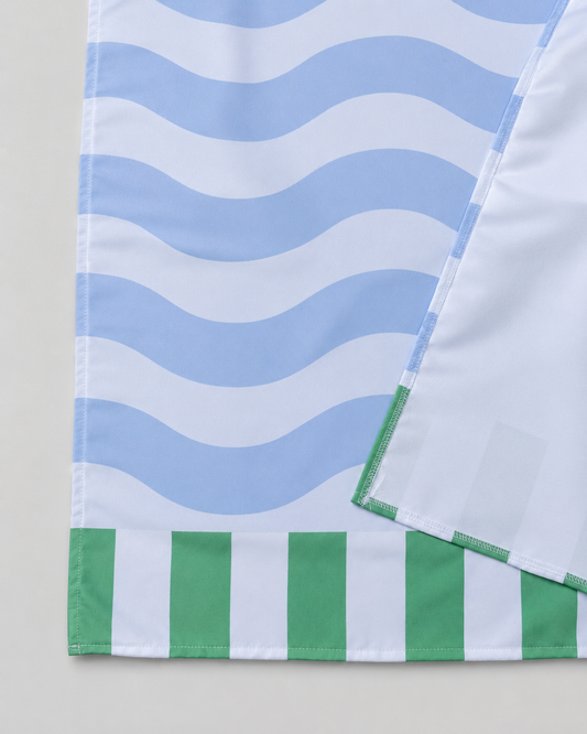Toalla Estampada Ondas Azul