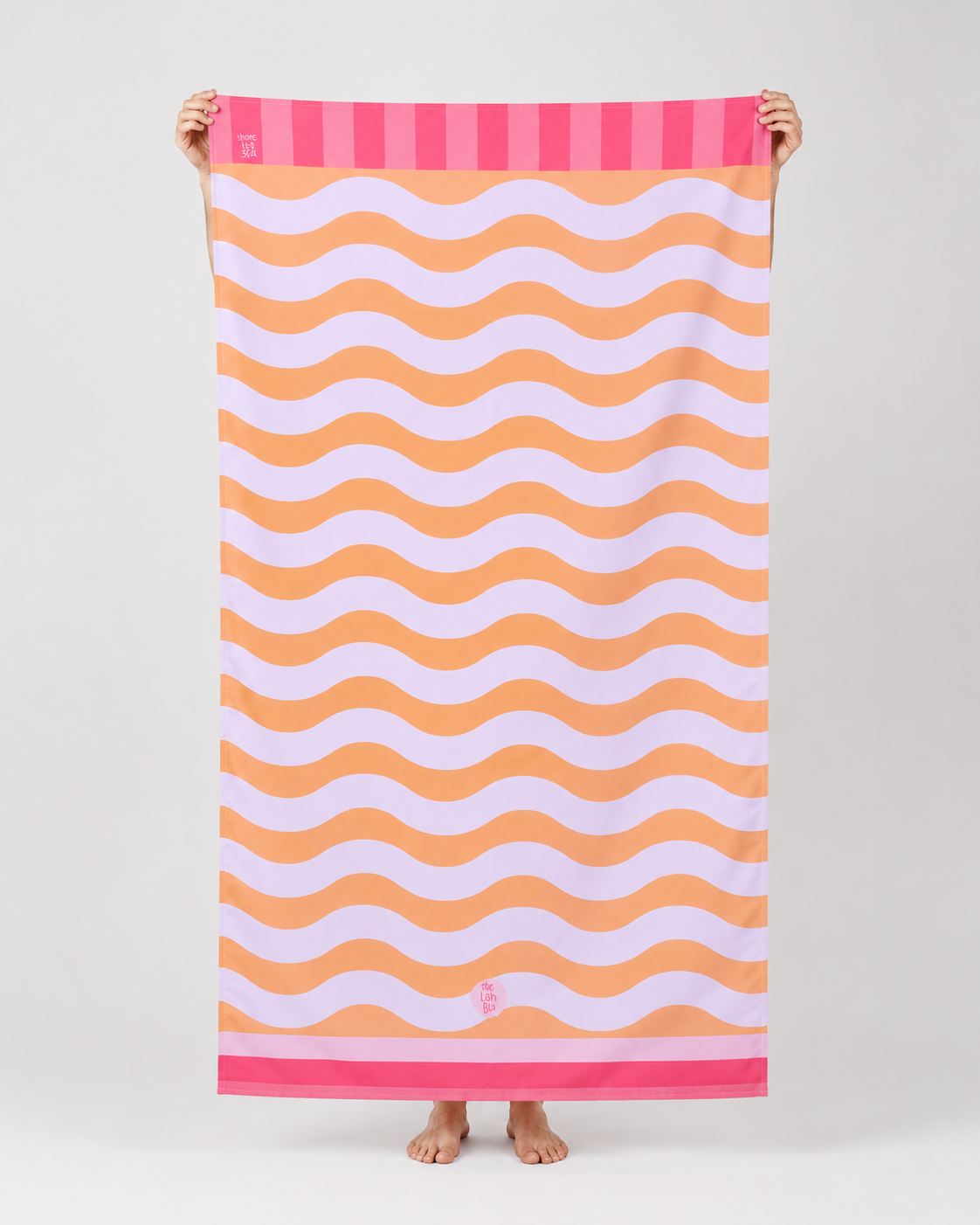 Toalla Estampada Ondas Naranja