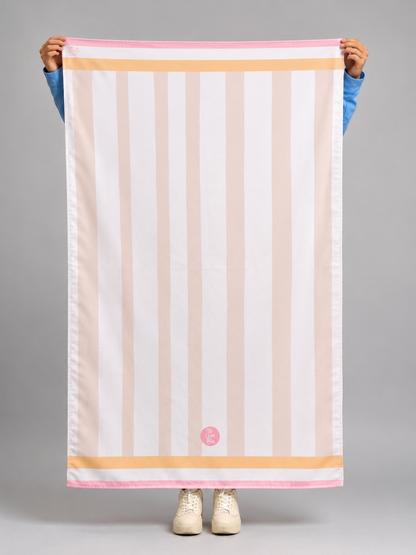 Toalla Estampada Rayas Beige