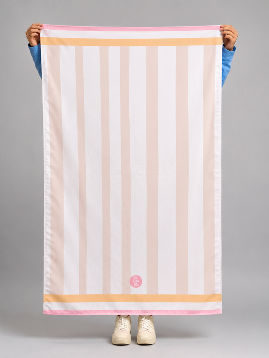 Toalla Estampada Rayas Beige