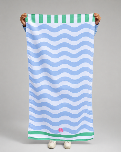 Toalla Estampada Ondas Azul