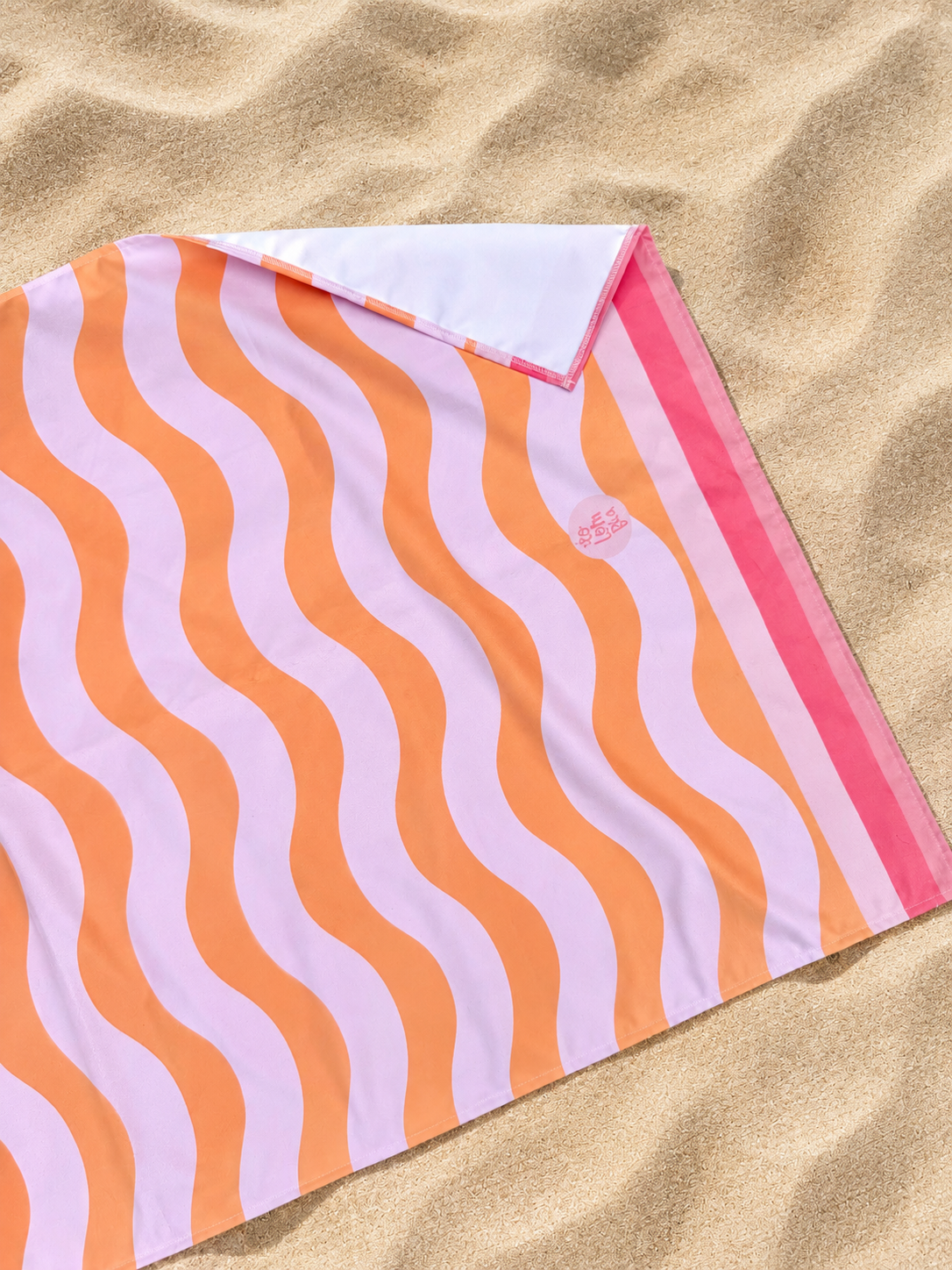 Toalla Estampada Ondas Naranja
