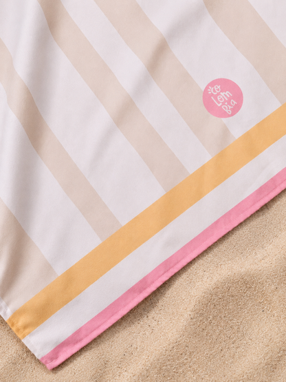 Toalla Estampada Rayas Beige
