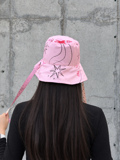 Bucket Hat Doble Faz Vinotinto Rosa