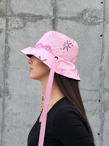 Bucket Hat Doble Faz Vinotinto Rosa