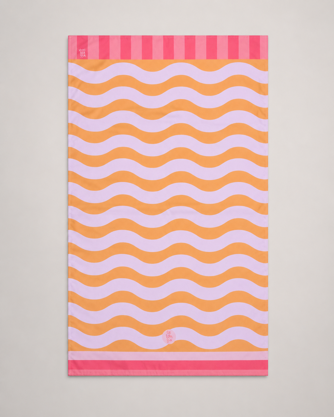 Toalla Estampada Ondas Naranja