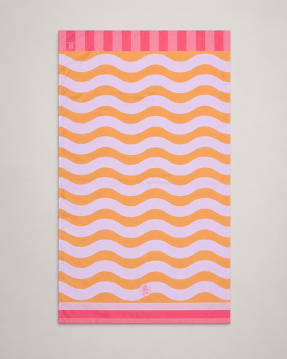 Toalla Estampada Ondas Naranja