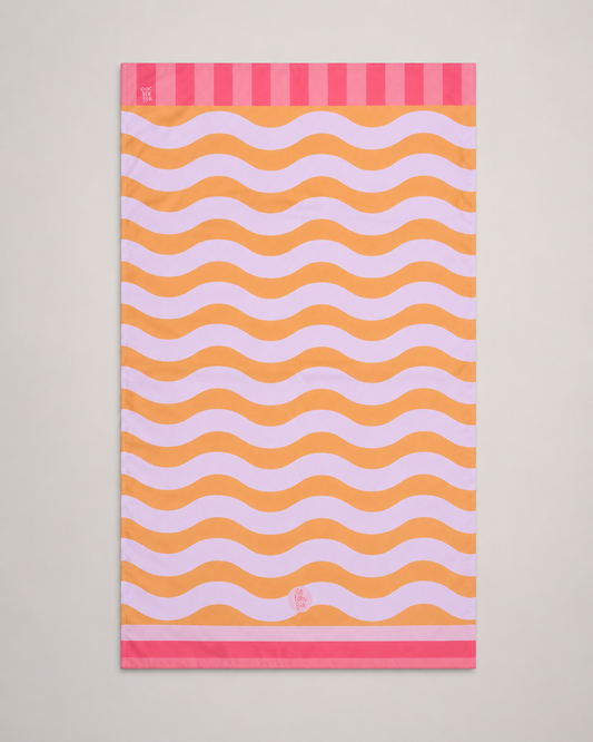 Toalla Estampada Ondas Naranja