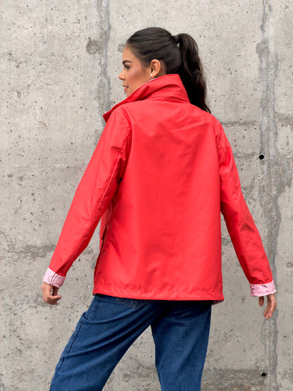 Chaqueta Doble Faz Rosa Rojizo