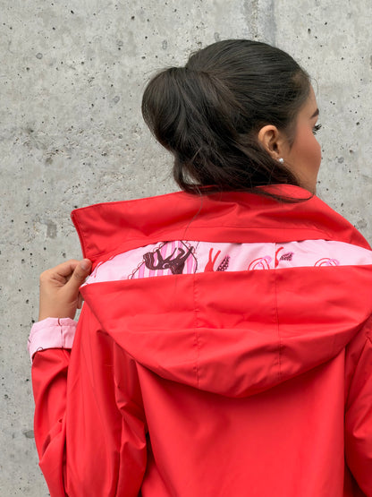 Chaqueta Doble Faz Rosa Rojizo