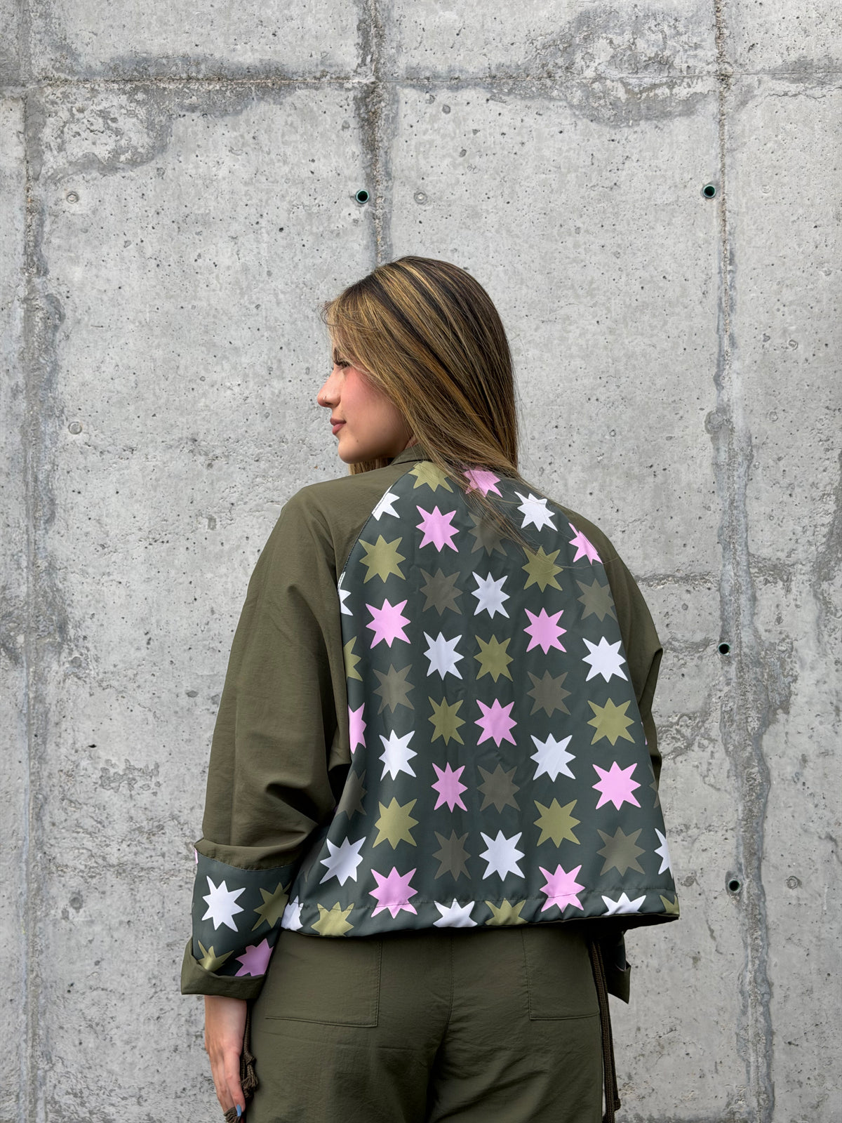Chaqueta Boxy Verde Militar