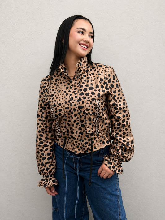 Chaqueta Corta Estampada Animal Print