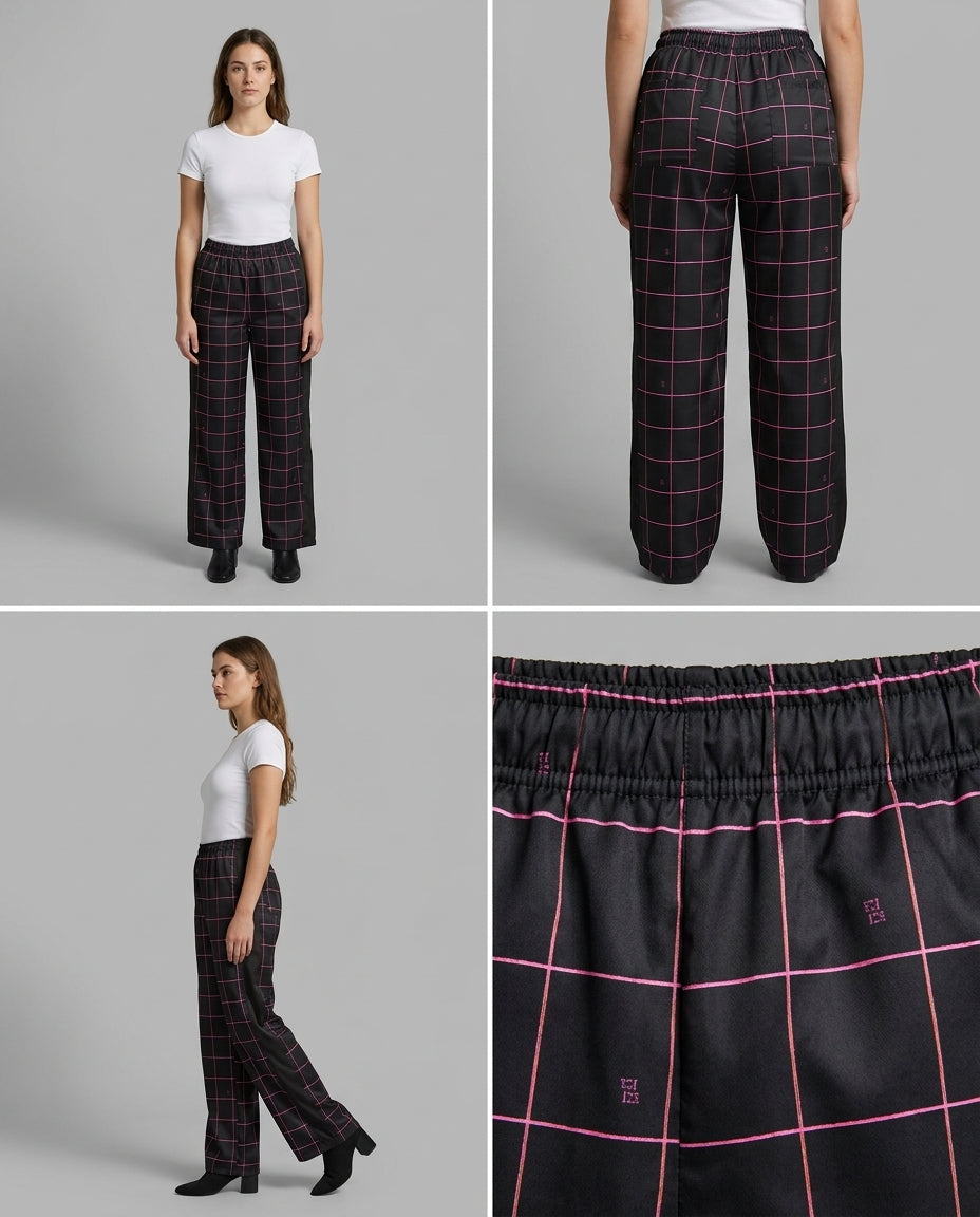 Pantalón Negro Cuadricula
