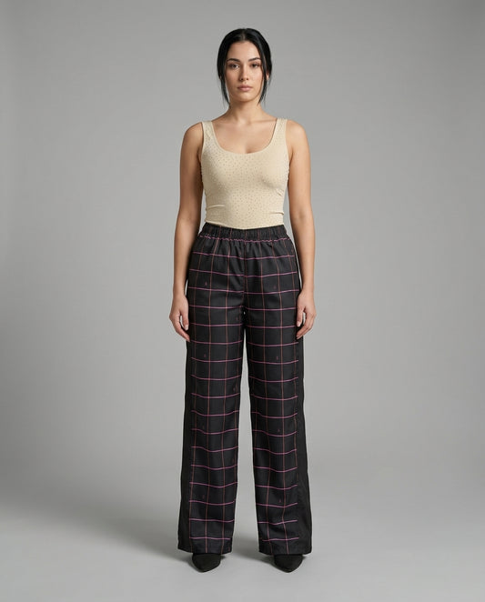 Pantalón Negro Cuadricula