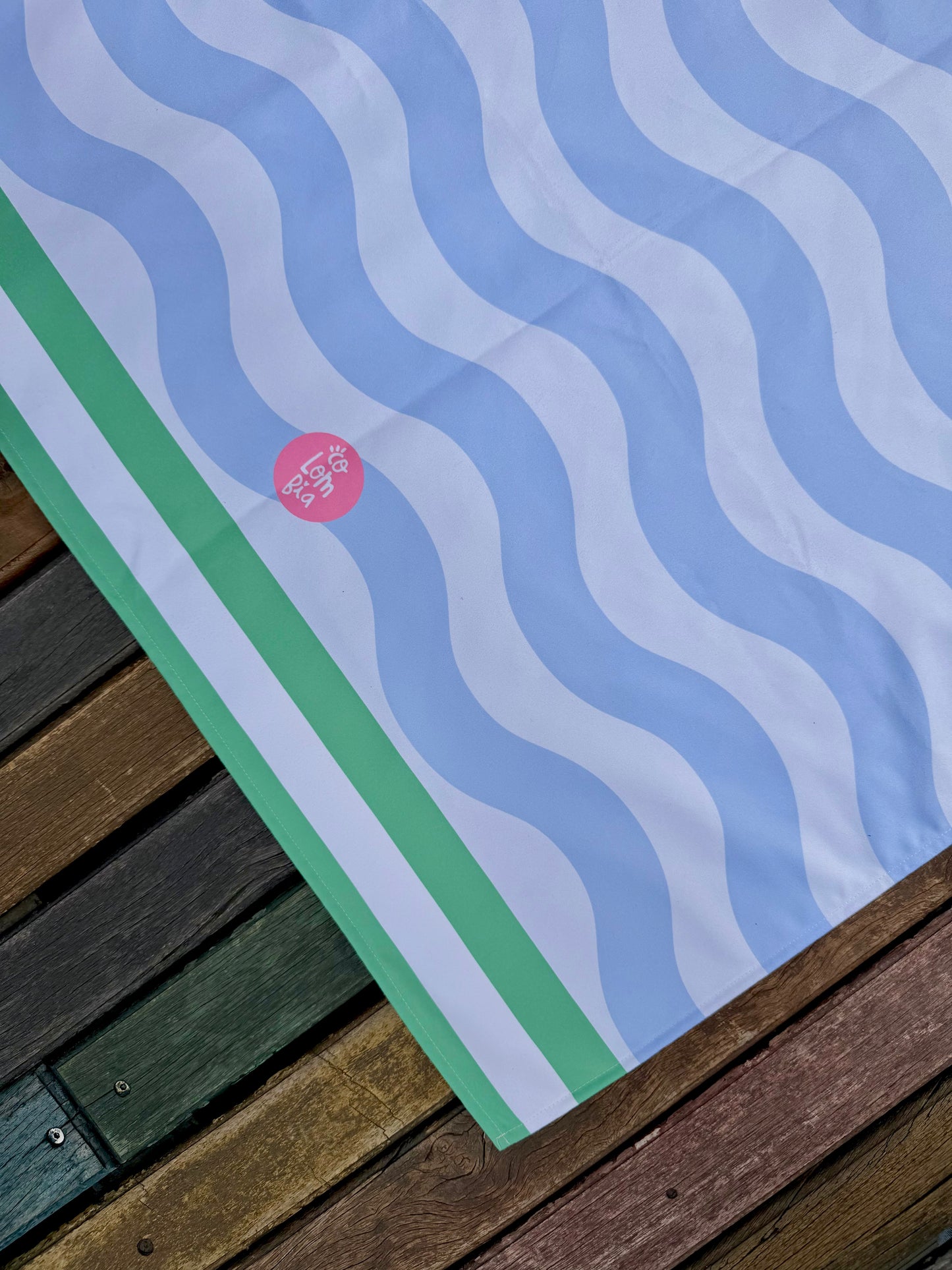 Toalla Estampada Ondas Azul