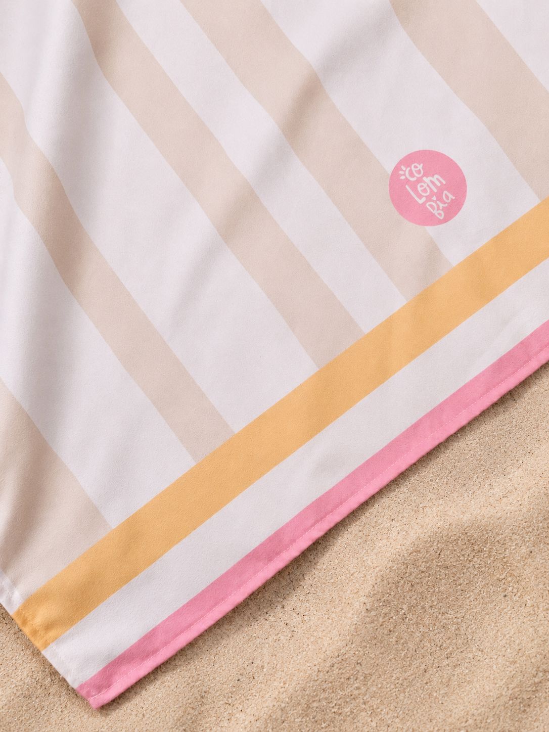 Toalla Estampada Rayas Beige