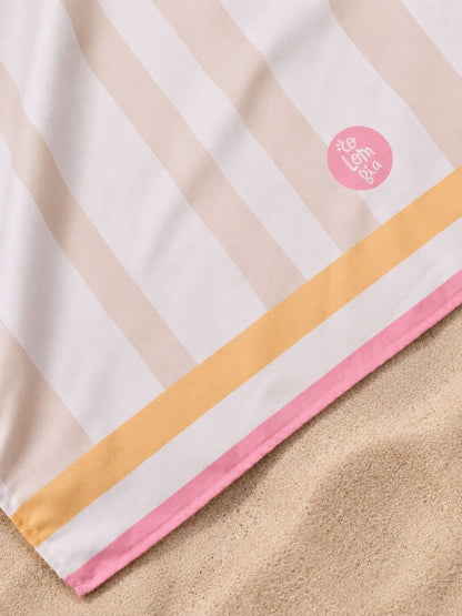 Toalla Estampada Rayas Beige