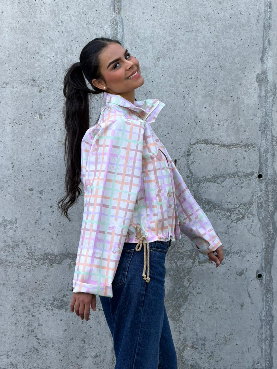 Chaqueta Boxy Crema