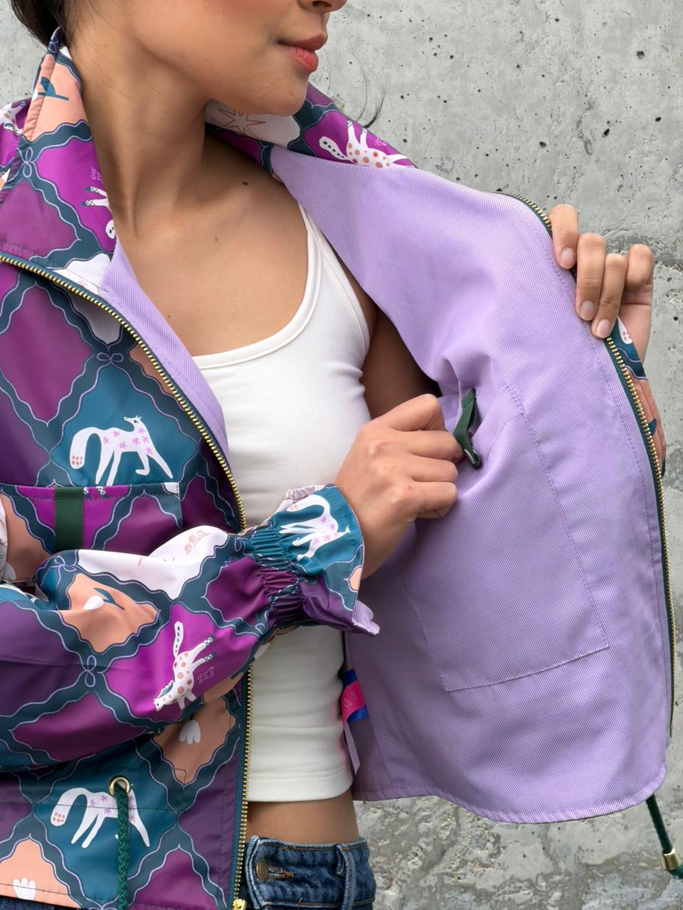 Chaqueta Corta Rombos Morado