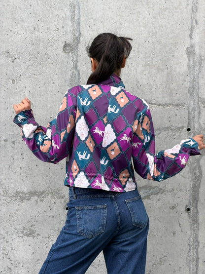 Chaqueta Corta Rombos Morado