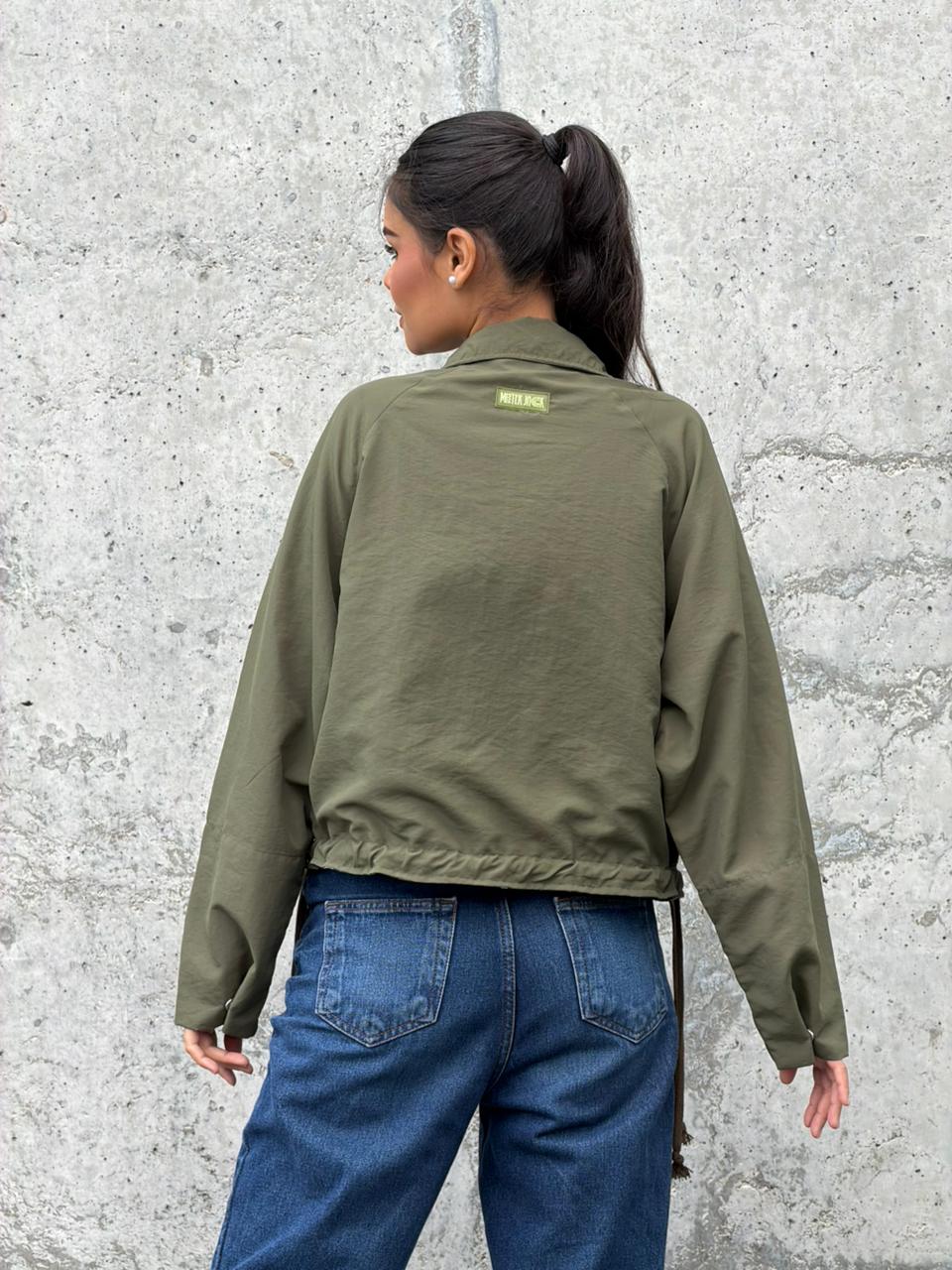 Chaqueta Boxy Verde Militar