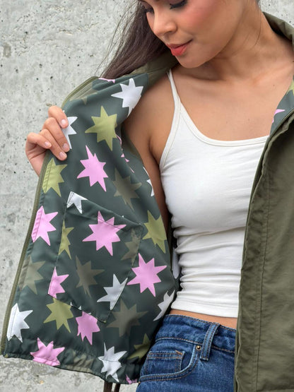 Chaqueta Boxy Verde Militar