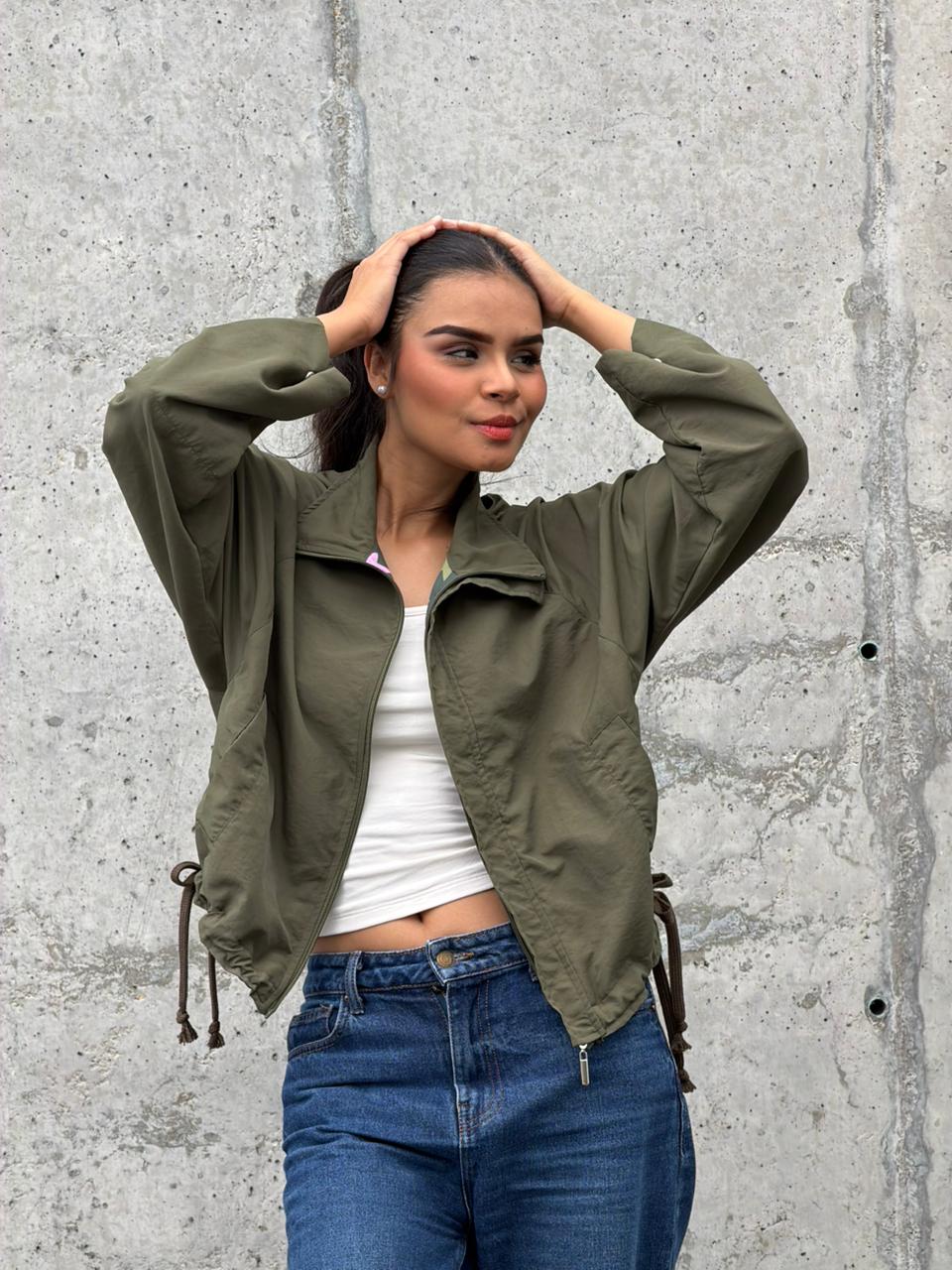 Chaqueta Boxy Verde Militar