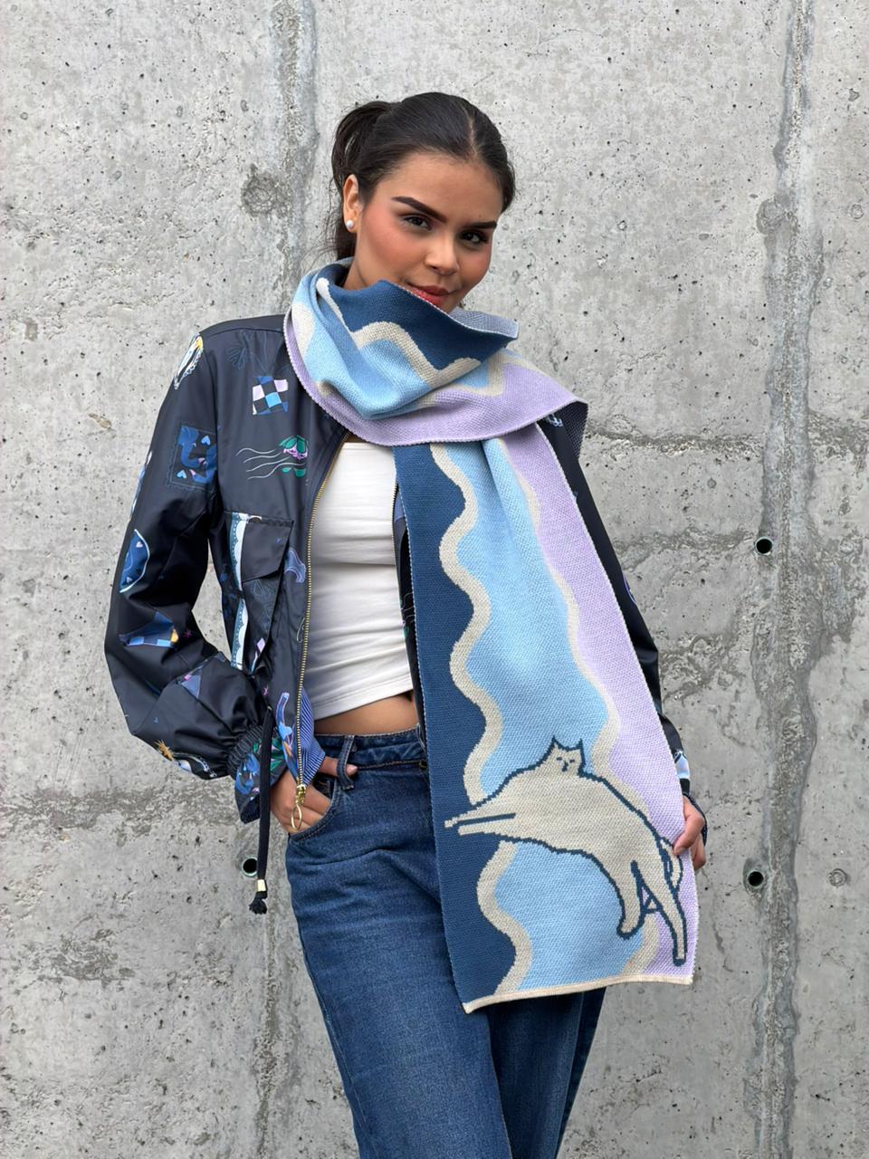 Bufanda Perro Gato Azul