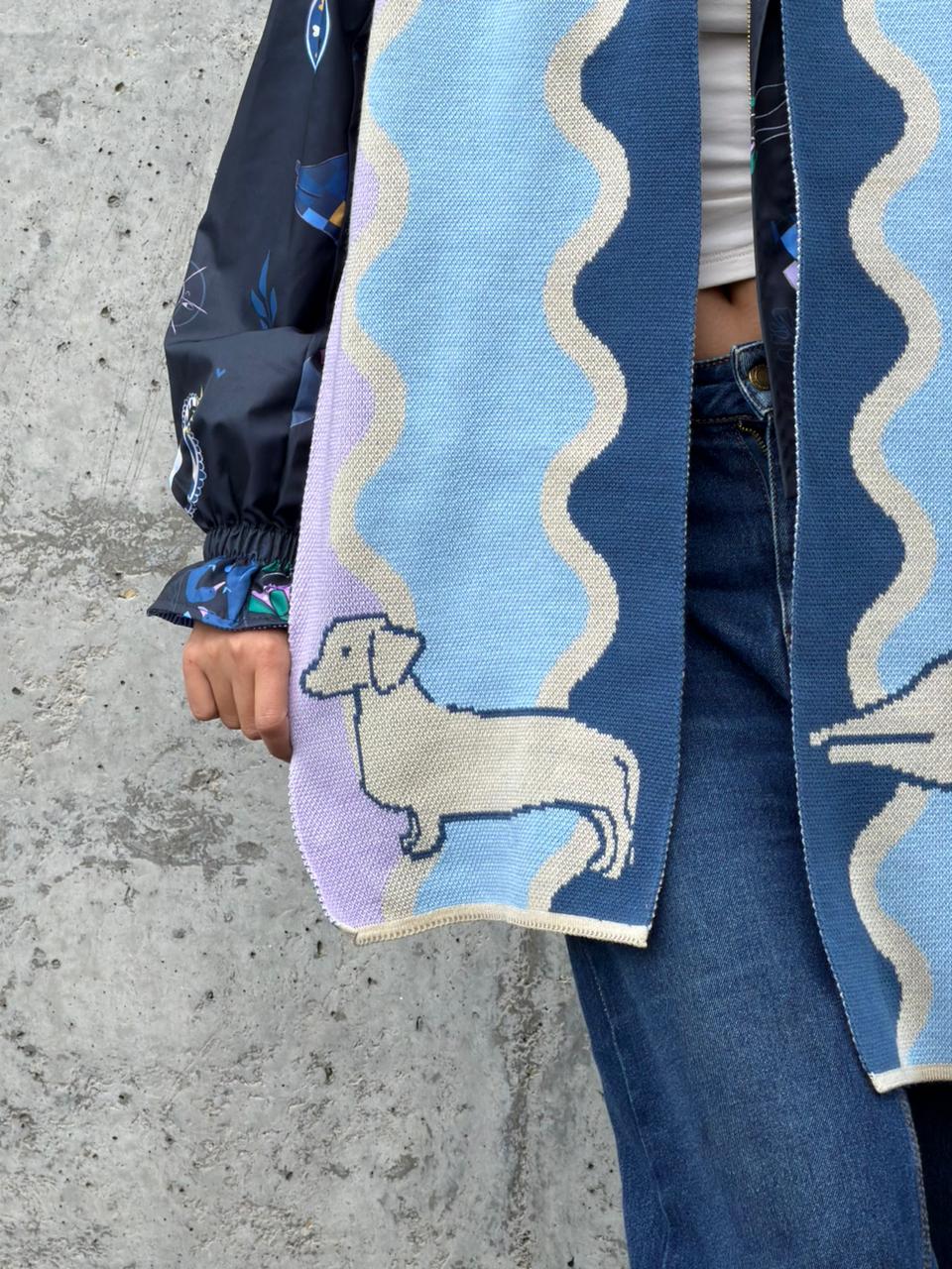 Bufanda Perro Gato Azul