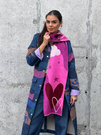 Bufanda Rosa Corazón