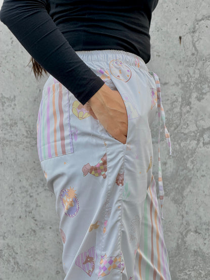 Pantalón Crema Combinado