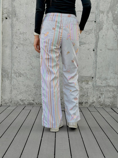 Pantalón Crema Combinado