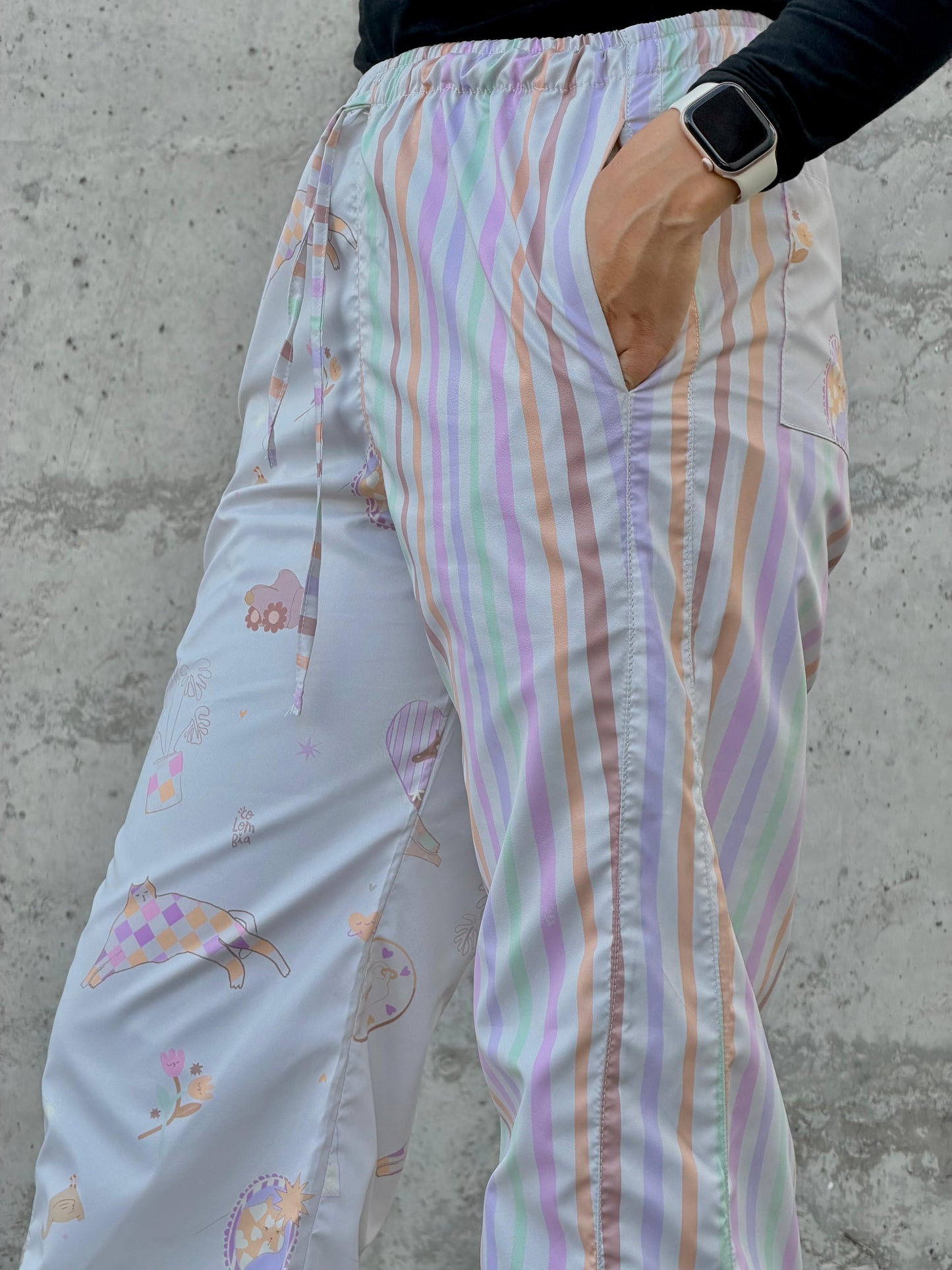 Pantalón Crema Combinado