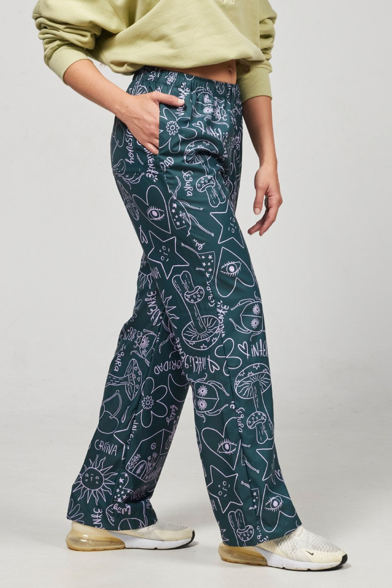 Funky Pant Verde Floración