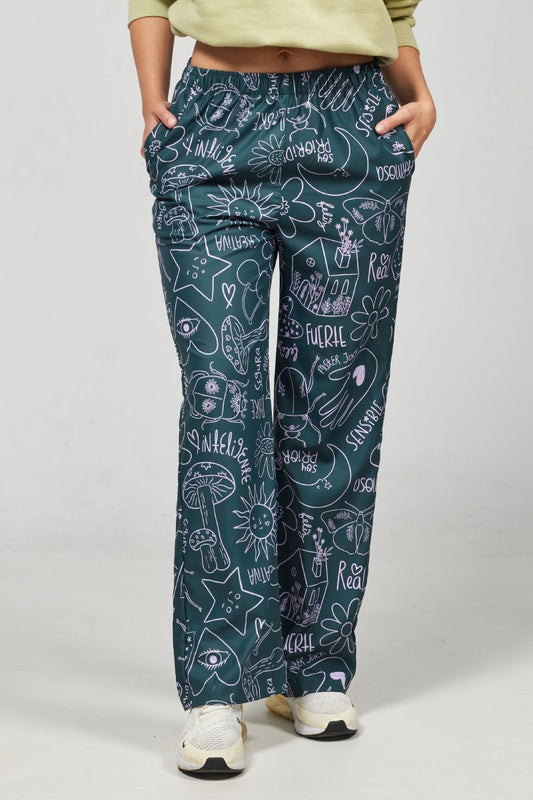 Funky Pant Verde Floración