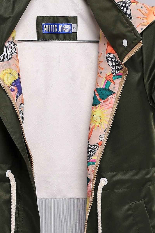 Parka Infantil Verde Olive