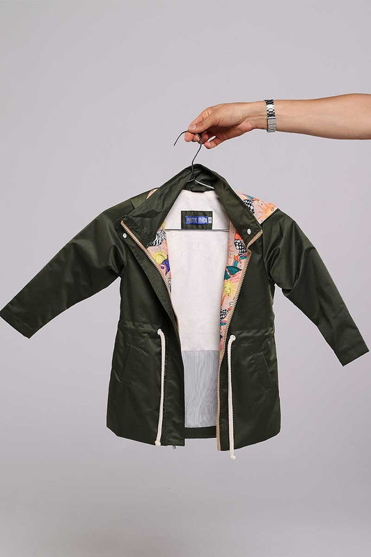 Parka Infantil Verde Olive