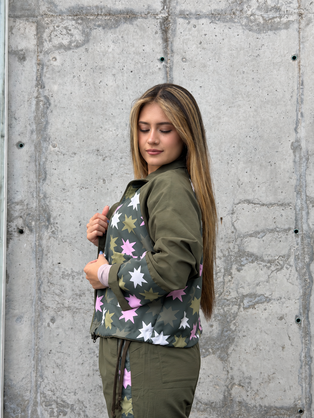 Chaqueta Boxy Verde Militar