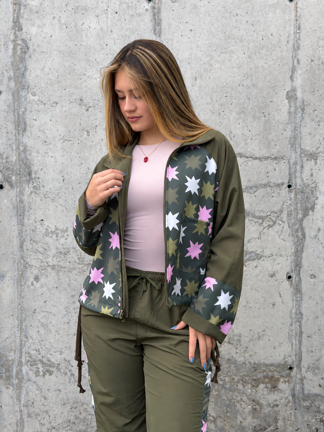 Chaqueta Boxy Verde Militar